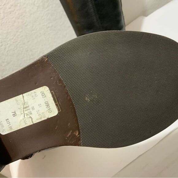 Tory Burch Lowell 2 Logo Brown  Leather Knee High Riding Boot 7 M Excellent - Picture 11 of 15